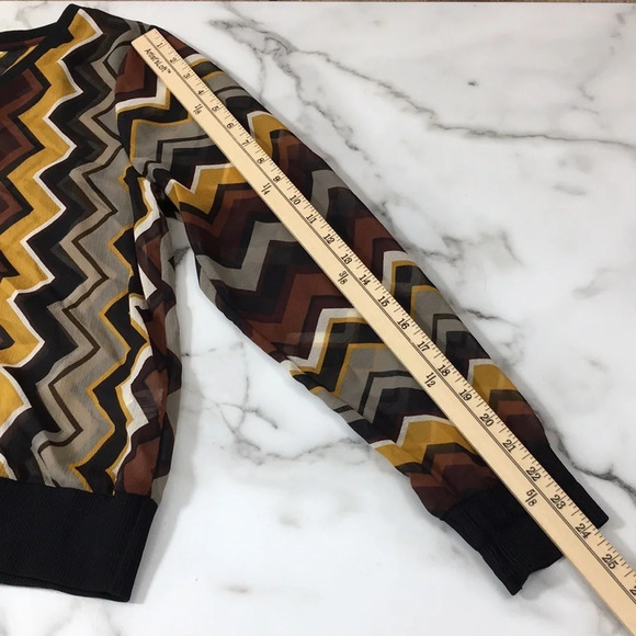 Missoni‎ Target Black Yellow Chevron Print Long Sleeve Top - Picture 7 of 11